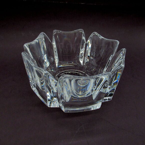 Orrefors CORONA Swedish Crystal Bowl Lars Hellsten Made In Sweden 1970s - Picture 5 of 12